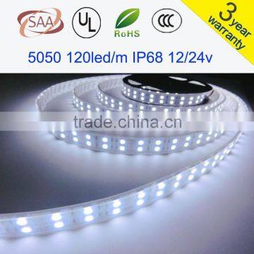 120LEDs/m Double Row SMD 5050 LED Strip 12V Silicone Tube Waterproof flexible Light 5meter/lot