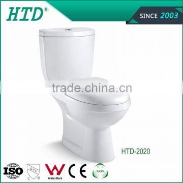 HTD-2020 Two-Piece Ceramic Sitting Toilet with Watermark Approval