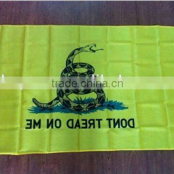 Yellow Binding Screen Printed Decorative Flags with Grommets