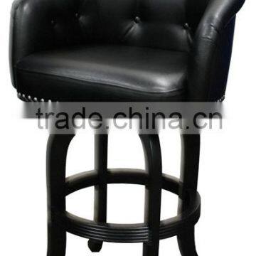 comfortable black leather bar stool high chair HDB462