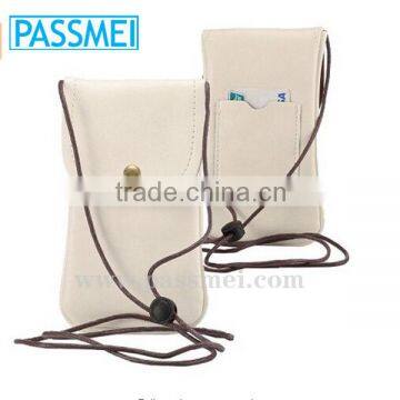 Leather Cellphone Neck Pouch Bag With Card Houlder Adjustable Sling Leather Holder for Iphone 6s photo-3