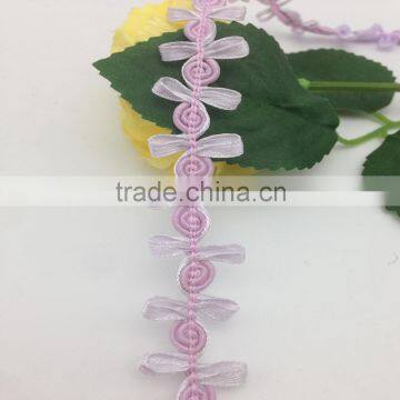 Clothing Accessories Purple Rosebud Chain Loop Ribbon Braid Flower Lace Trim