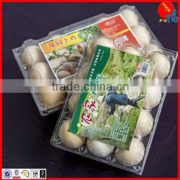 PET clear egg packing tray for marketing