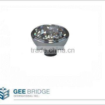 0841009 Solid Brass Button Crystal Cabinet Drawer Door Knob