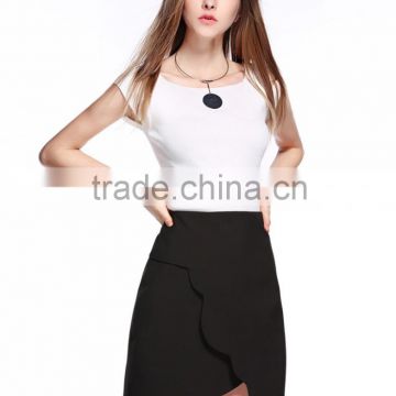 Fashion Korea Boat Neck Women Ladies Knitted Slim T Shirt Sleeveless Blouse Ladies Casual Tops Latest Design photo-2