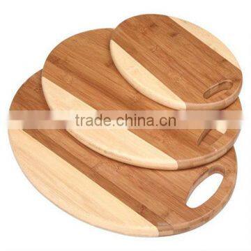 Round shape bamboo kitchen cutting board set