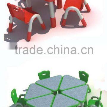 Kids Plastic Adjustable Height Table and Chair Nursery School Furniture