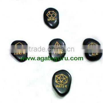 BLACK JASPER COMPLEX GEOMETRY PALMSTONE SET : Wholesale Usai Reiki Sets from india