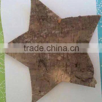 home decoration five-point star made by natural bark