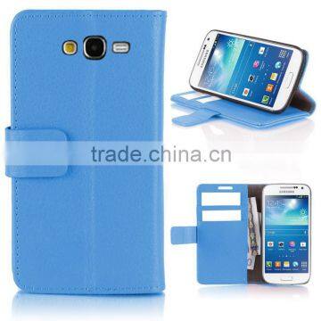 For Samsung GALAXY GRAND2 G7106/G7105 blue wallet leather case high quality factory's price