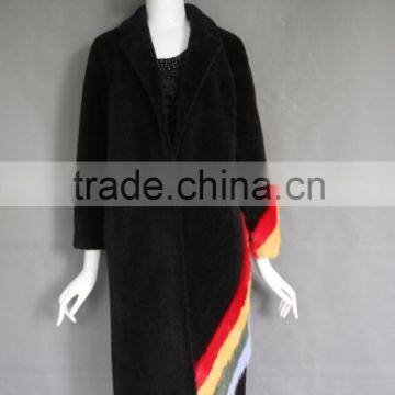 2016 hot sale Genuine Lamb Fur Sheepskin Long Coat Women / Women's Sheep Skin Shearling