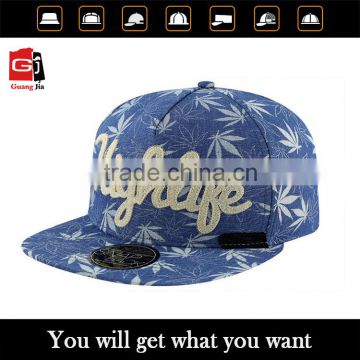 With Embroidery Logo Design 5 panel snapback cap custom snapback