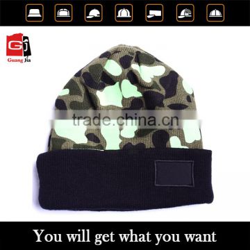 Custom fashionable warm beanie hat knitted earmuff hat pattern