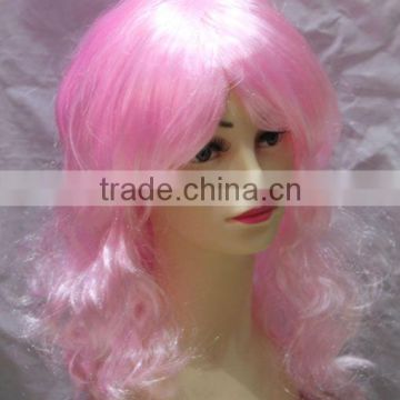 women wavy wigs Cosplay Costume Party long wavy pink