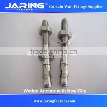 Stainless Steel AISI304/A2 316/A4 Wedge Anchor with new clip,Heavy Duty Through Bolts for Wall Mounting M8 M10