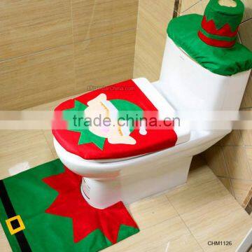 Hot Christmas Decorating Santa Claus Toilet Seat Cover Bathroom Set