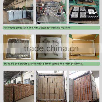 Three Gas Buner Black Glass Top With Stainless Steel Bottom Frame Gas Stove JY-TG3005 photo-3