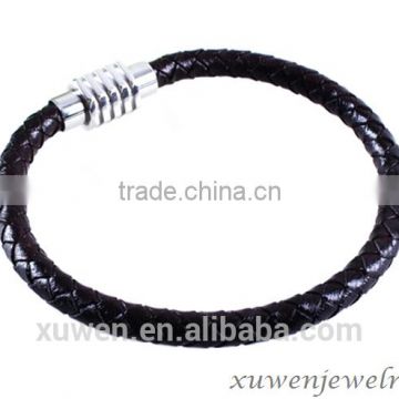 wholesale real leather bracelet with metal button clasp