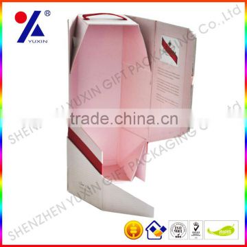 Best selling !!!! customized foldable wine box,customized printing and logo embossing,high quality cardboard gift wine boxes,