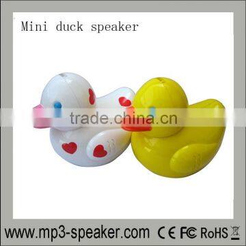 oem mini duck shape speaker with fm tf card function for promotion