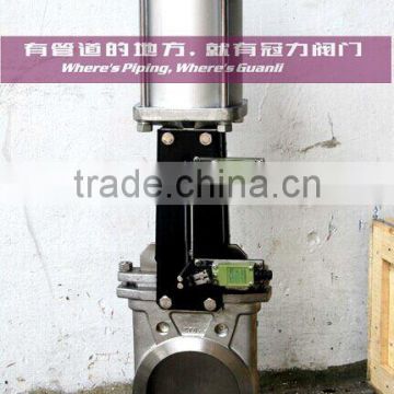 Pneumatic knife gate valve with limit switch