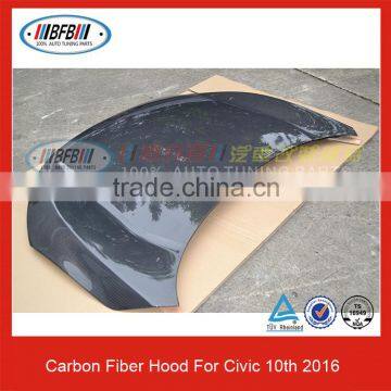 CARBON FIBER HOODS FOR CIVIC 10TH 2016 ENGINE HOOD COVER