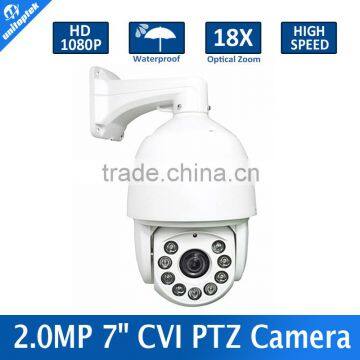 CVI PTZ Camera With IR-CUT HD 2.0MP 1080P 7''High Speed 18X Zoom Outdoor 9*Array IR 120M Dome Camera Auto IRIS Day Vision 500M