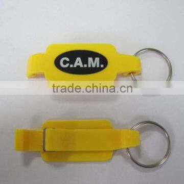 plastic bottle opener with key ring