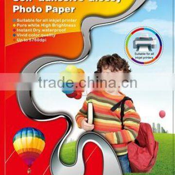 waterproof 135gsm self adhesive sticker glossy photo paper with good quality