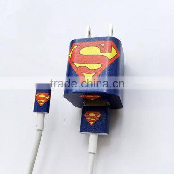 Custom DIY vinyl iPhone charger sticker wrap charger identification stickers charger factory