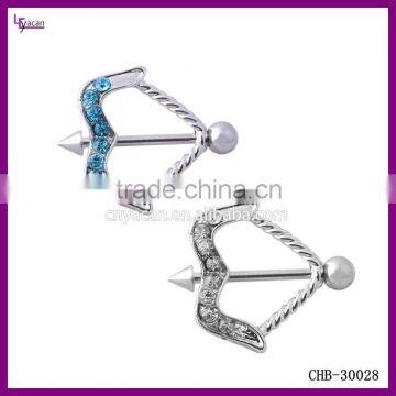 Vibrating nipple rings Arrow Paved Gems