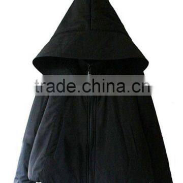 cheap high quality black cheap custom women padded jacket hooded, leather jacket