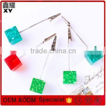 120mm Cube Shape Colorful Resin Base With Alligator Metal Clip photo-2