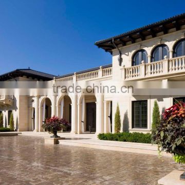 Grand island villa project designs interior and exterior beige limestone columns