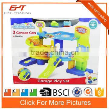 Cool plastic diy assemble toy car packing garage play set for kids