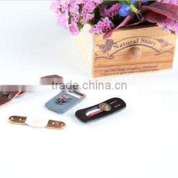 The Best Design Embossed Logo Metal Leather Labels / Metal Leather Patches photo-2