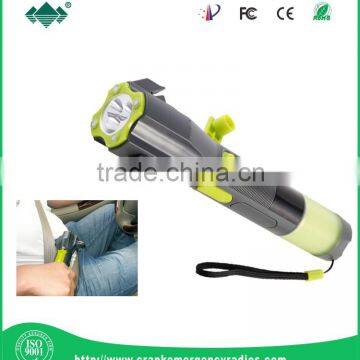 6 In 1 Multifunctional Outdoor Survival Hammer With Belt Cutter and LED Flashlight