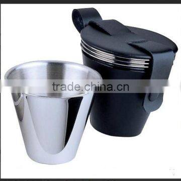 Hot!!!gift sets with Mini stainless steel silver drinking cup