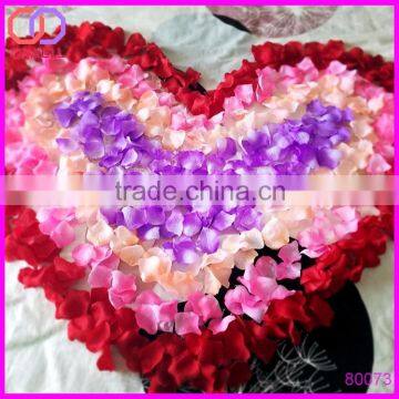 wholesale multi colored wedding silk fabric artificial rose flower petals