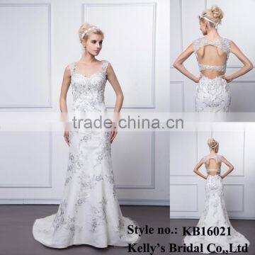 Kelly bridal Wholesale Sweatheart backless sleeveless floor-length mermaid style prom dress / wedding dress