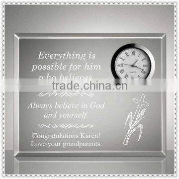 Personalized Engraved Glass Clock For Souvenir Gifts