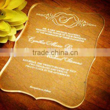 acrylic wedding favor wedding invitation card 2013