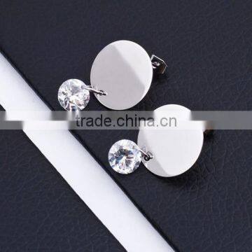Fashion Big Crystal Stainless Steel Crystal Earring BE10161 photo-5