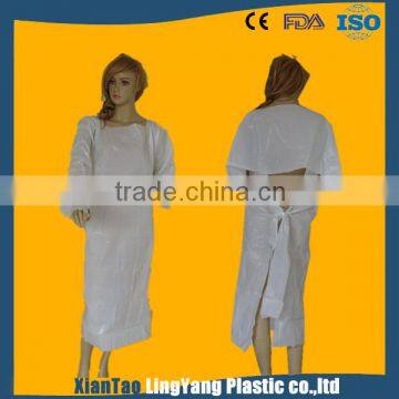 Blue Disposable Aprons With Sleeves Plastic Cpe Gown photo-6