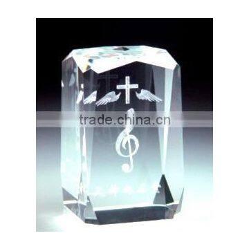 2016 Personal design block shape crystal paperweight