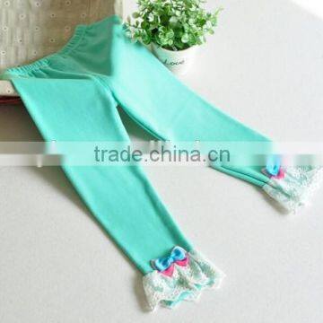 Wholesale Little Princess Flower Lace Leggings Custom High Quality Thin Cotton Baby Trousers photo-3