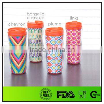 FDA Certification Double Wall 350 ml Plastic Starbucks Tumbler Mug With Flip Lid photo-2