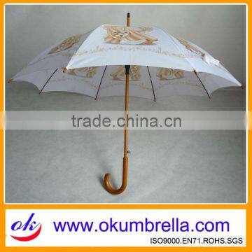 Promotional picture printing umbrella wooden umbrella