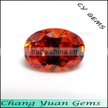Orange color Oval Shape cz gems