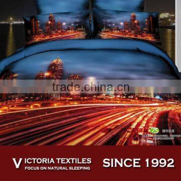 busy city pattern printed bedding home textiles sets 100% cotton 3D
